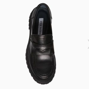 Lawrence Black Leather Steve Madden Loafers
